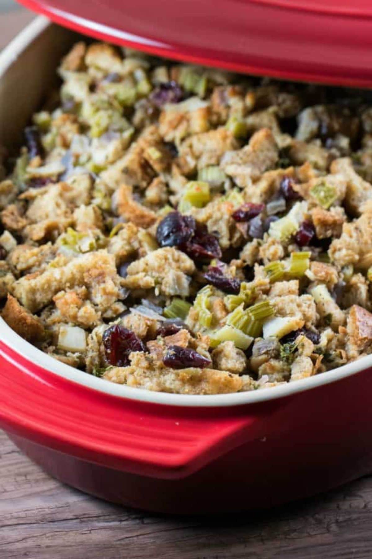 These 32 Amazing Thanksgiving/Holiday Sides will be your go to roundup for all your side dishes for family and friend celebrations for the season. Dutch oven full of homemade stuffing ready to serve.