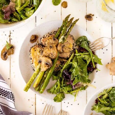 Sheet Pan Tuna Steak Dinner vertical image.