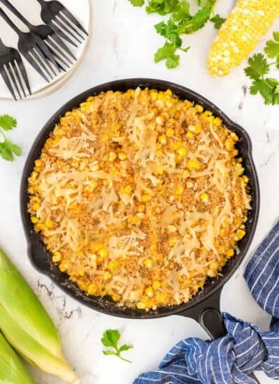 Top of skillet corn after broiling